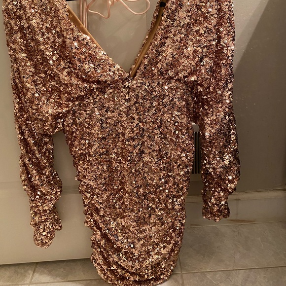 Rose Gold Sequin Dress - Picture 4 of 7